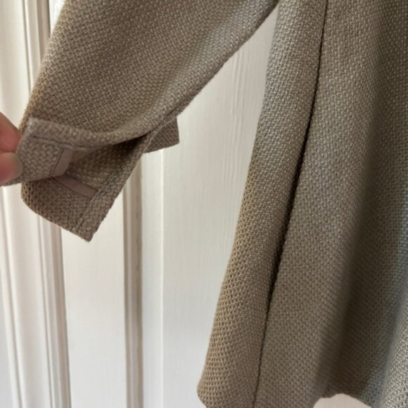 NEW Eileen Fisher Basket Weave Swing Jacket Open Front Size Large Pumice Oatmeal - Picture 7 of 10